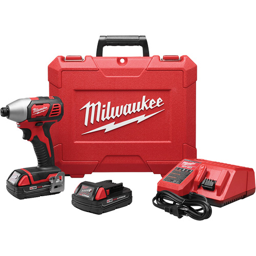 M18 Cordless Hex Impact Driver Kit, 1/4", 1500 in-lbs Max. Torque, 18 V, Lithium-Ion Pryde Industrial Inc.