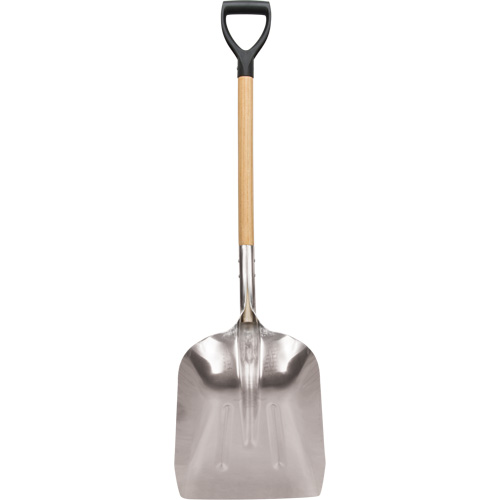 Scoop Shovel, Wood, Aluminum Blade, D-Grip Handle, 24-1/2" Length Pryde Industrial Inc.