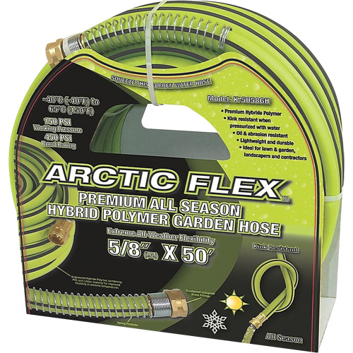 Premium Hybrid Polymer Garden Hose, PVC/Rubber, 5/8" dia. x 50' Pryde Industrial Inc.