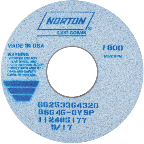 Tool Room Wheel, Type 01, Ceramic Alumina, 14" x 1-1/2" Pryde Industrial Inc.