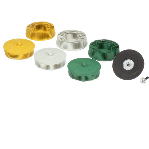 Roloc Bristle Disc Kit, Aluminum Oxide, Several Grit, 3" Dia. Pryde Industrial Inc.