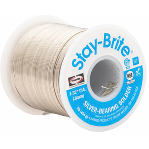 M&eacute;taux d'apport Stay-Brite, Sans plomb, 96 % d'&eacute;tain, 4 % d'argent, &acirc;me Plein, dia. 0,125" Pryde Industrial Inc.
