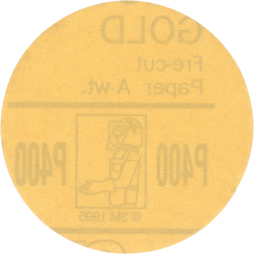 Gold Hookit Disc, 3" Dia., P400 Grit, Aluminum Oxide, C-Weight Pryde Industrial Inc.