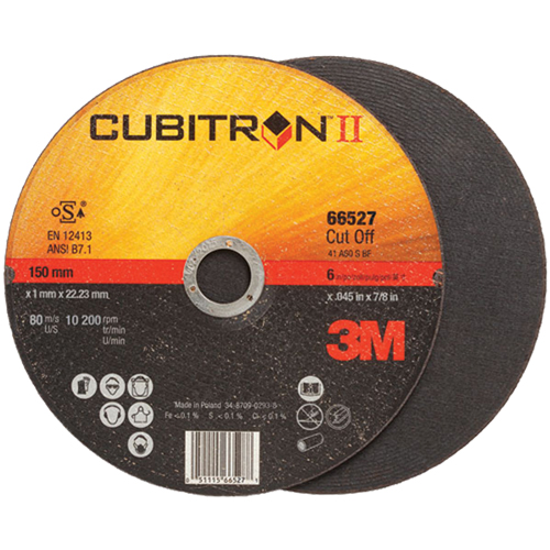 Cubitron II Cut-Off Wheel, 4-1/2" x 0.04"/0.045", 7/8" Arbor, Type 27, Ceramic, 13300 RPM Pryde Industrial Inc.