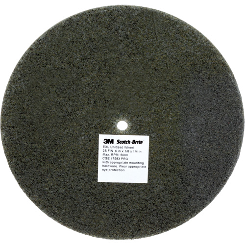 Scotch-Brite EXL Unitized Wheel, 6" x 1/8", 1/4" Arbor, Fine Grit, Silicon Carbide Pryde Industrial Inc.