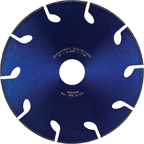 Dialast RightCut Cut-Off Wheel, 5" x 0.05", 7/8" Arbor, Type 01/41, Diamond, 12225 RPM Pryde Industrial Inc.