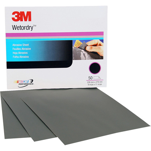Wetordry Abrasive Sheet, 9" x 11", P500 Grit, Aluminum Oxide Pryde Industrial Inc.