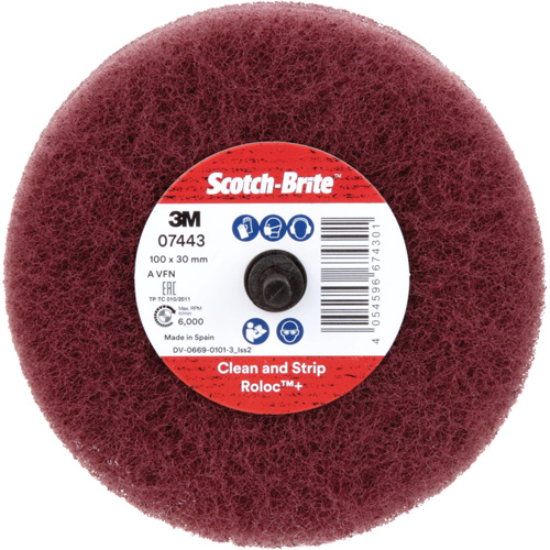 Scotch-Brite Roloc Plus General Purpose Scuffing Wheel, 4" Dia. Pryde Industrial Inc.