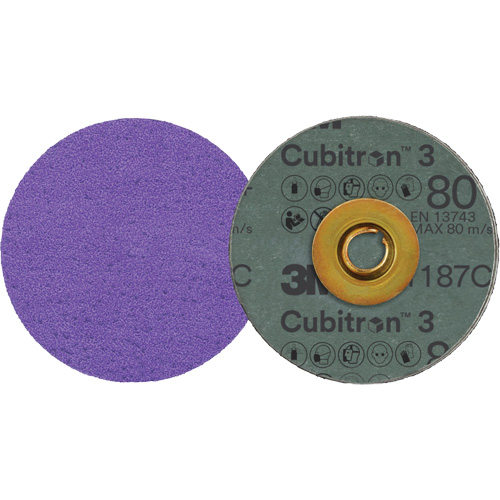 Disque en fibre Roloc Cubitron 3, 3" dia., Grain 80+, C&eacute;ramique Pryde Industrial Inc.
