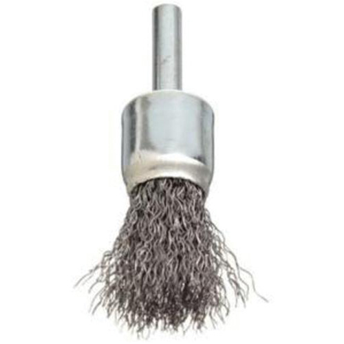 Brosse &agrave; fils cr&ecirc;p&eacute;s avec moyeu, 3/4", Fils 0,006", Tige 1/4" Pryde Industrial Inc.