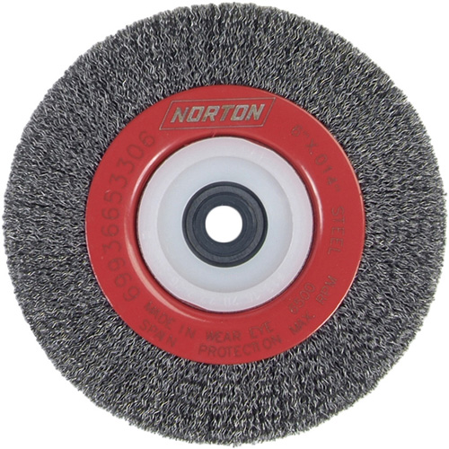 Roue d'&eacute;tabli sertie, 6" dia., Fils 0,014", Arbre 1/2"-2 Pryde Industrial Inc.