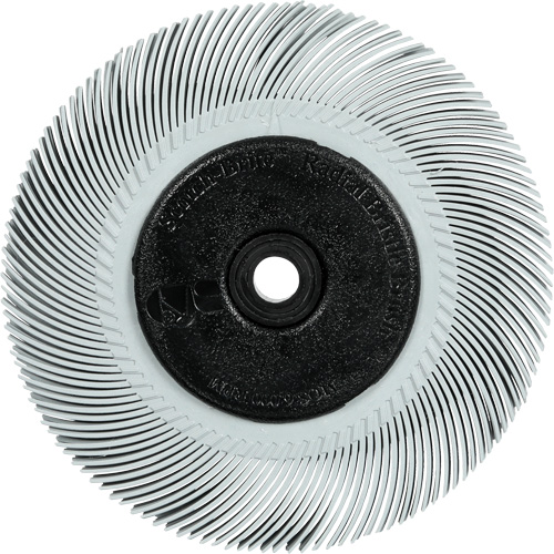 Brosse radiale en soies de pr&eacute;cision type C PN-RB avec adaptateur Scotch-Brite, C&eacute;ramique, Grain 120+, 6" dia. Pryde Industrial Inc.