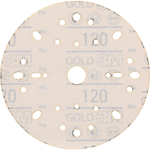 Disque abrasif dor&eacute; Hookit, dia 6", Grain 120, Oxyde d'aluminium, Poids C Pryde Industrial Inc.