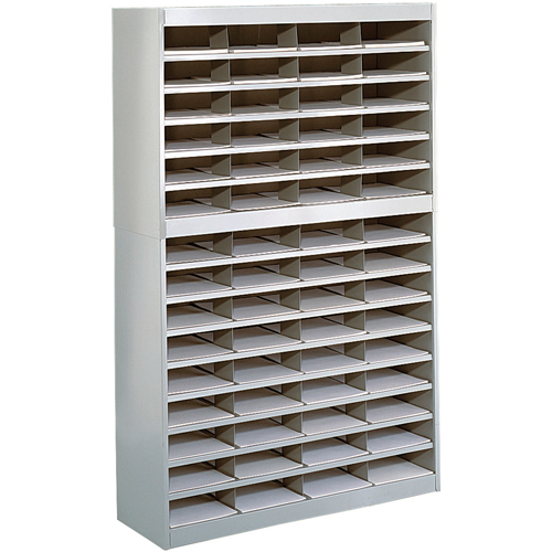Heavy-duty Literature Organizers, Stationary, 60 Slots, Steel, 37-1/2" W x 12-3/4" D x 60" H Pryde Industrial Inc.