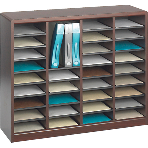 Casier &agrave; compartiments E-Z Stor pour documentation, Stationnaire, 36 fentes, Bois, 40" la x 3/4" p x 32-1/2" h Pryde Industrial Inc.