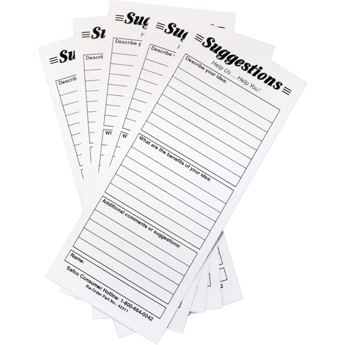 Boîtes &agrave; suggestions - Cartes de suggestions, 25 cartes/pqt Pryde Industrial Inc.