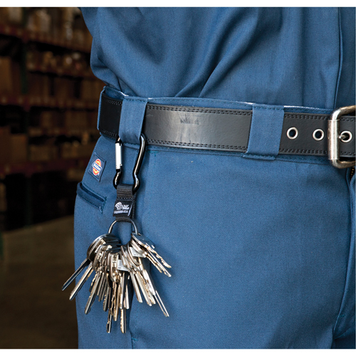 Split Ring Key Holder, Zinc Alloy Metal, 4-1/2" Cable, Carabiner Attachment Pryde Industrial Inc.