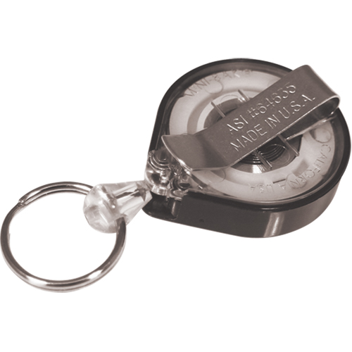 Retractable Mini-Bak&reg; Key Rings, Plastic, 36" Cable, Belt Clip Attachment Pryde Industrial Inc.