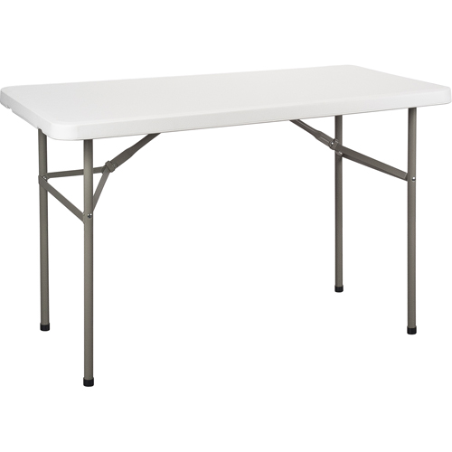 Folding Table, Rectangular, 48" L x 24" W, Polyethylene, White Pryde Industrial Inc.