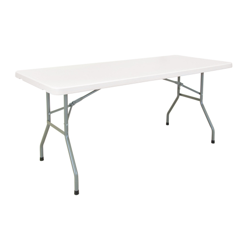 Folding Table, Rectangular, 72" L x 30" W, Polyethylene, White Pryde Industrial Inc.