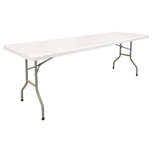 Folding Table, Rectangular, 96" L x 30" W, Polyethylene, White Pryde Industrial Inc.