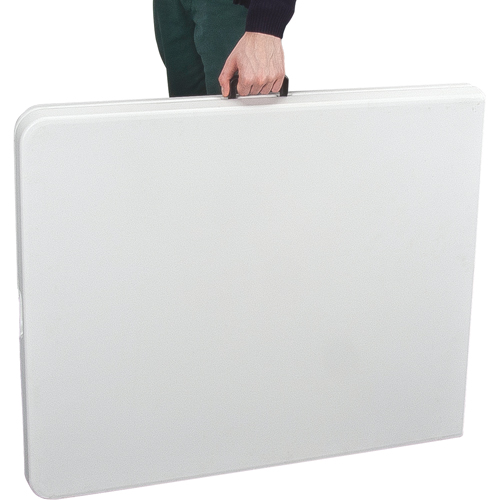 Fold-in-Half Table, Rectangular, 72" L x 30" W, Polyethylene, White Pryde Industrial Inc.