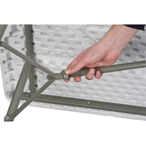 Folding Table, Rectangular, 48" L x 24" W, Polyethylene, White Pryde Industrial Inc.
