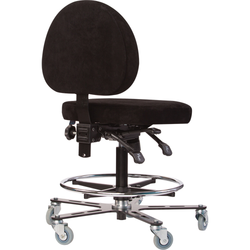 TF180 Welding Grade Ergonomic Stools, Suede, Black, 300 lbs. Capacity Pryde Industrial Inc.