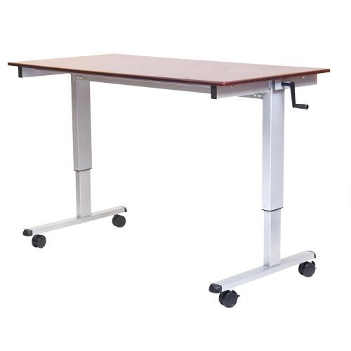 Postes de travail ajustables pour travail assis et debout , , 48-1/2" h x 48" la x 32-1/2" p, Noyer Pryde Industrial Inc.