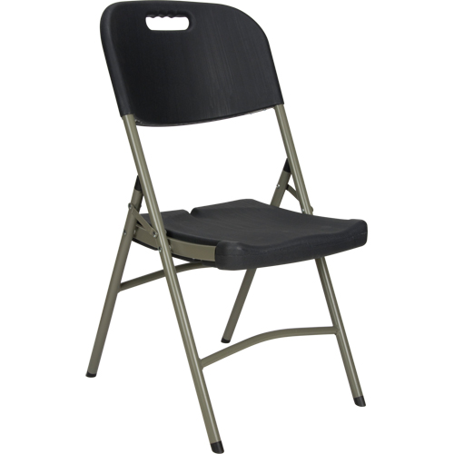 Folding Chair, Polyethylene, Black, 350 lbs. Weight Capacity Pryde Industrial Inc.