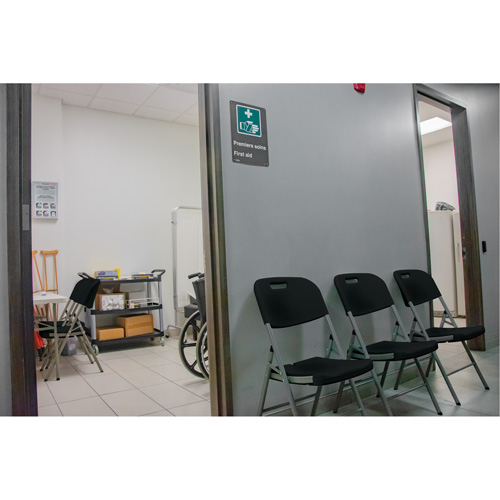 Folding Chair, Polyethylene, Black, 350 lbs. Weight Capacity Pryde Industrial Inc.