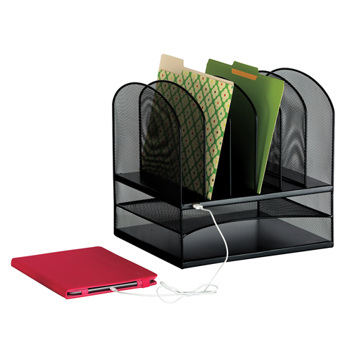 Organisateur de bureau avec alimentation USB Onyx Pryde Industrial Inc.