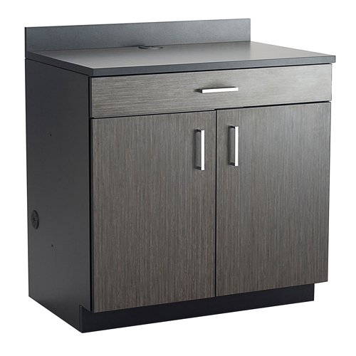 Modular Base Cabinet, Melamine, 39" H x 36" W x 25" D, Asian Night/Black Pryde Industrial Inc.