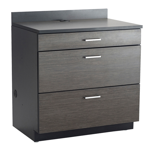 Armoire modulaire de base, 3 tiroirs, 36" la x 25" p x 39" h, Nuit d'Asie/noir Pryde Industrial Inc.