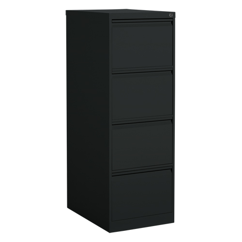 Vertical Filing Cabinet, Steel, 4 Drawers, 18-1/7" W x 25" D x 52" H, Black Pryde Industrial Inc.