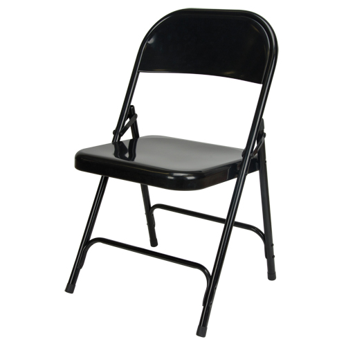 Folding Chair, Steel, Black, 300 lbs. Weight Capacity Pryde Industrial Inc.
