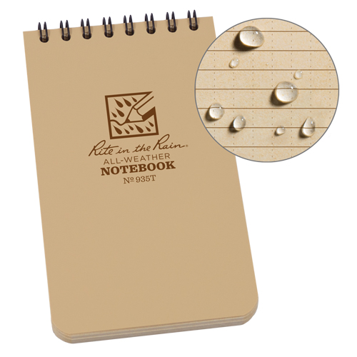Pocket Top-Spiral Notebook, Soft Cover, Tan, 100 Pages, 3" W x 5" L Pryde Industrial Inc.