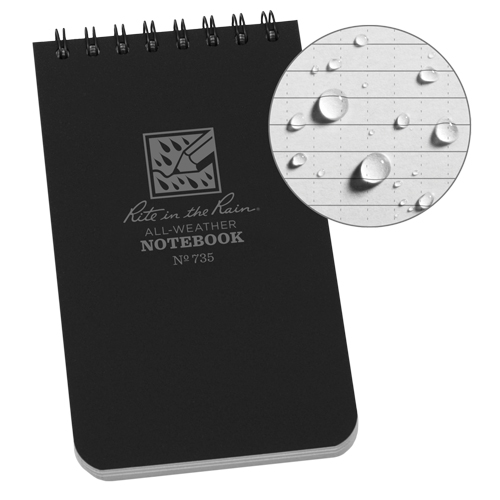 Carnet de notes de poche &agrave; spirale, Couverture souple, Noir, 100 Pages, 3" , 5"  Pryde Industrial Inc.