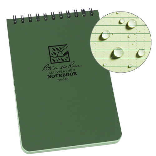 Carnet de notes de poche &agrave; spirale, Couverture souple, Vert, 100 Pages, 4" , 6"  Pryde Industrial Inc.