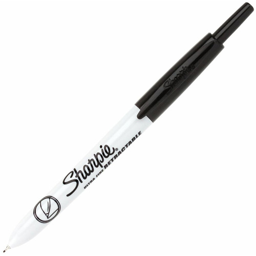 Retractable Permanent Marker, Black, Ultra Fine Tip Pryde Industrial Inc.