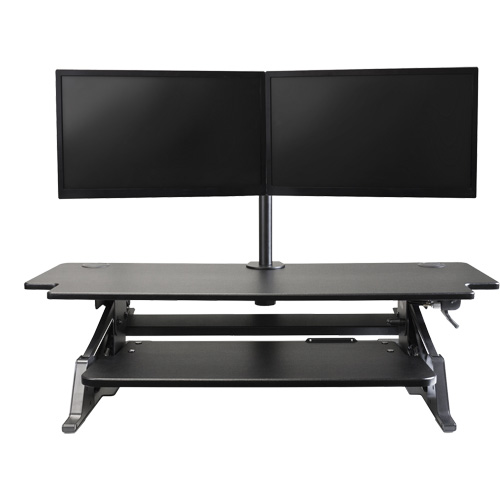 Poste de travail assis-debout Goya, Mod&egrave;le de bureau, 20" h x 42" la x 16" p, Noir Pryde Industrial Inc.