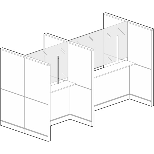Vitre hygi&eacute;nique &agrave; fixation par pince, 36" la x 36" h Pryde Industrial Inc.