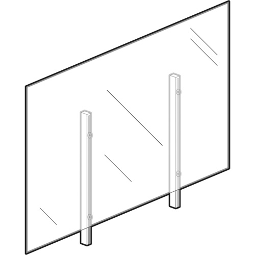 Sneeze Guard, 48" W x 36" H Pryde Industrial Inc.