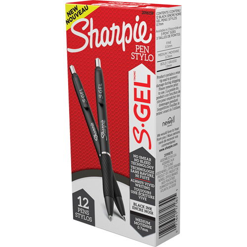 Stylo S-Gel, Noir, 0,7 mm, R&eacute;tractable Pryde Industrial Inc.