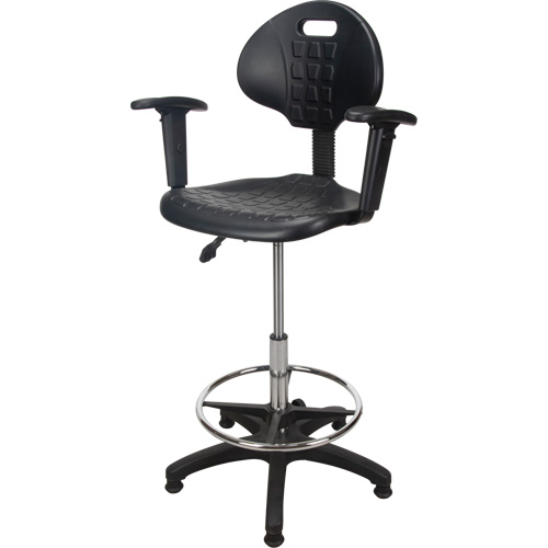 Tabouret ergonomique robuste avec accoudoirs r&eacute;glables, Stationnaire, Ajustable Hauteur, Capacit&eacute; 250 lb Pryde Industrial Inc.
