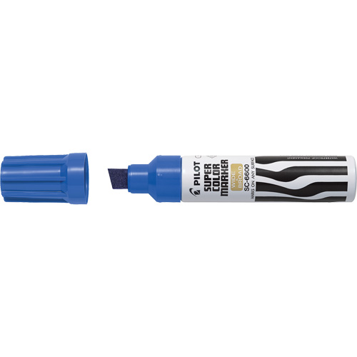 Super Colour Jumbo Permanent Marker, Blue, Chisel Tip Pryde Industrial Inc.
