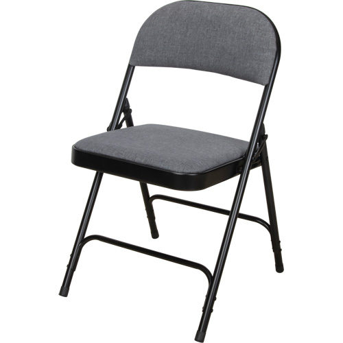 Chaise pliante de luxe en tissu rembourr&eacute;e, Acier, Gris, Capacit&eacute; 300 lb Pryde Industrial Inc.