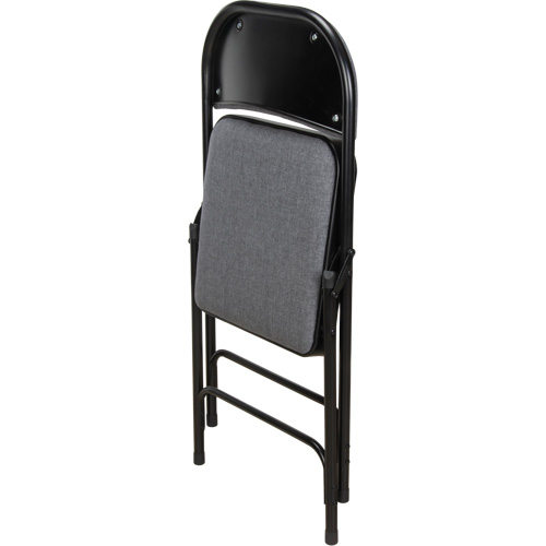 Chaise pliante de luxe en tissu rembourr&eacute;e, Acier, Gris, Capacit&eacute; 300 lb Pryde Industrial Inc.