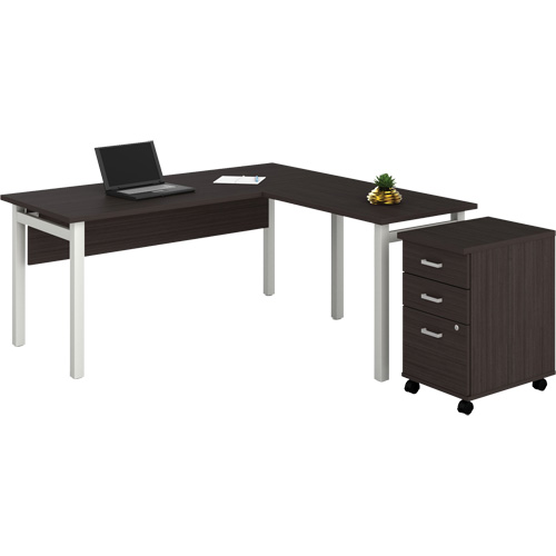 Newland "L" Shaped Desk with Pedestal Pryde Industrial Inc.