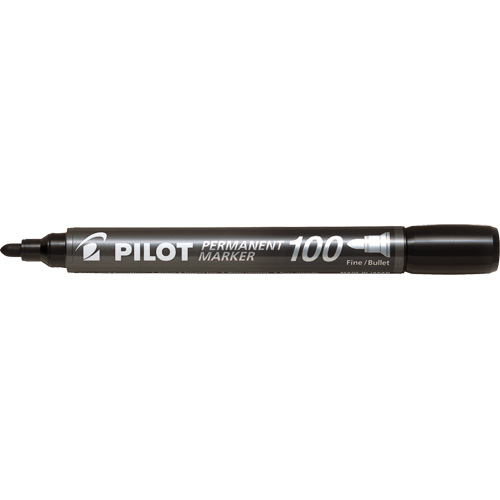 Pilot 100 Permanent Marker, Black, Bullet Tip Pryde Industrial Inc.